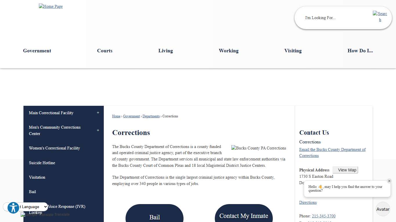 Corrections | Bucks County, PA